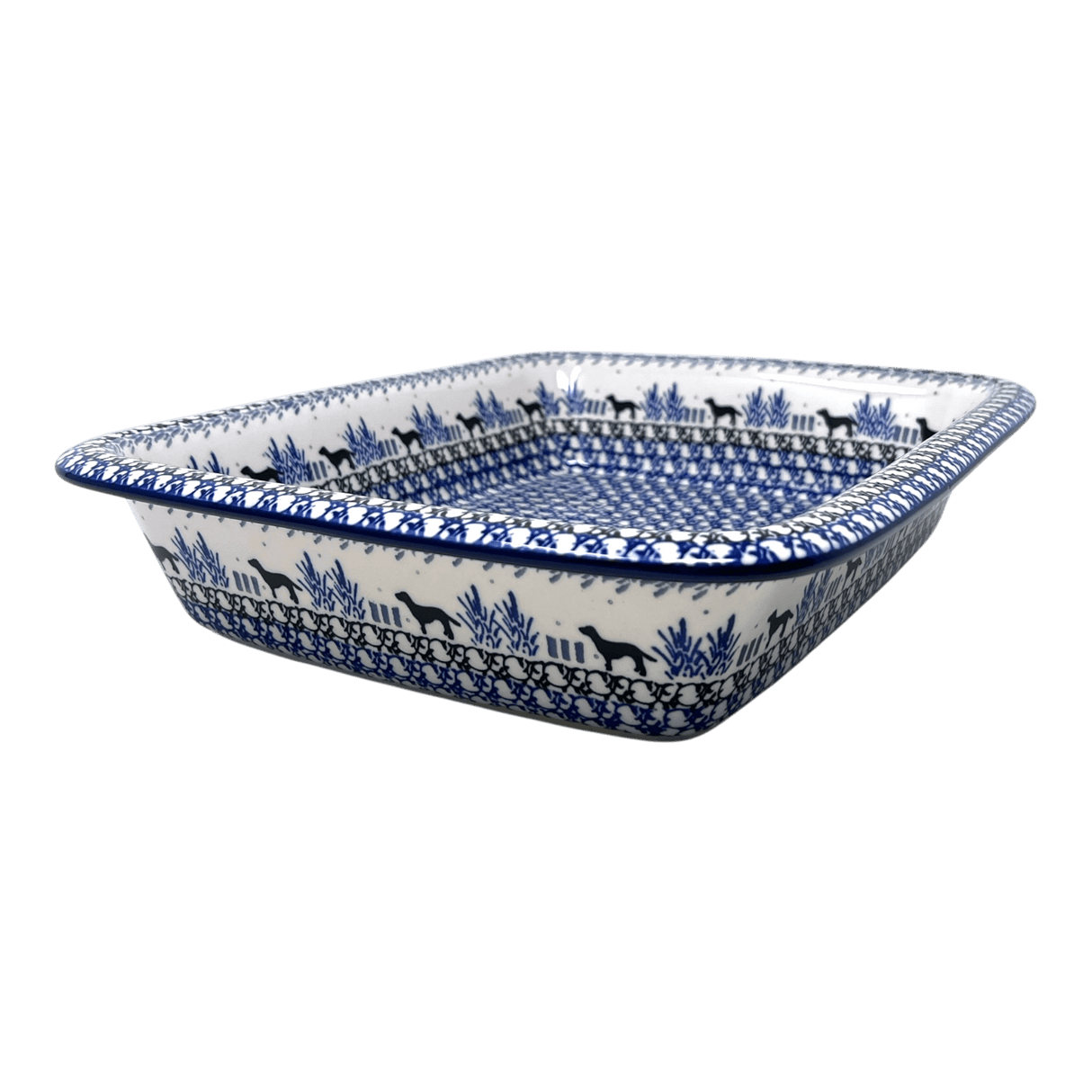 Baker, Rectangular, Edge, 14" x 11" in "Labrador Loop" by Ceramika Artystyczna | A854-2862X