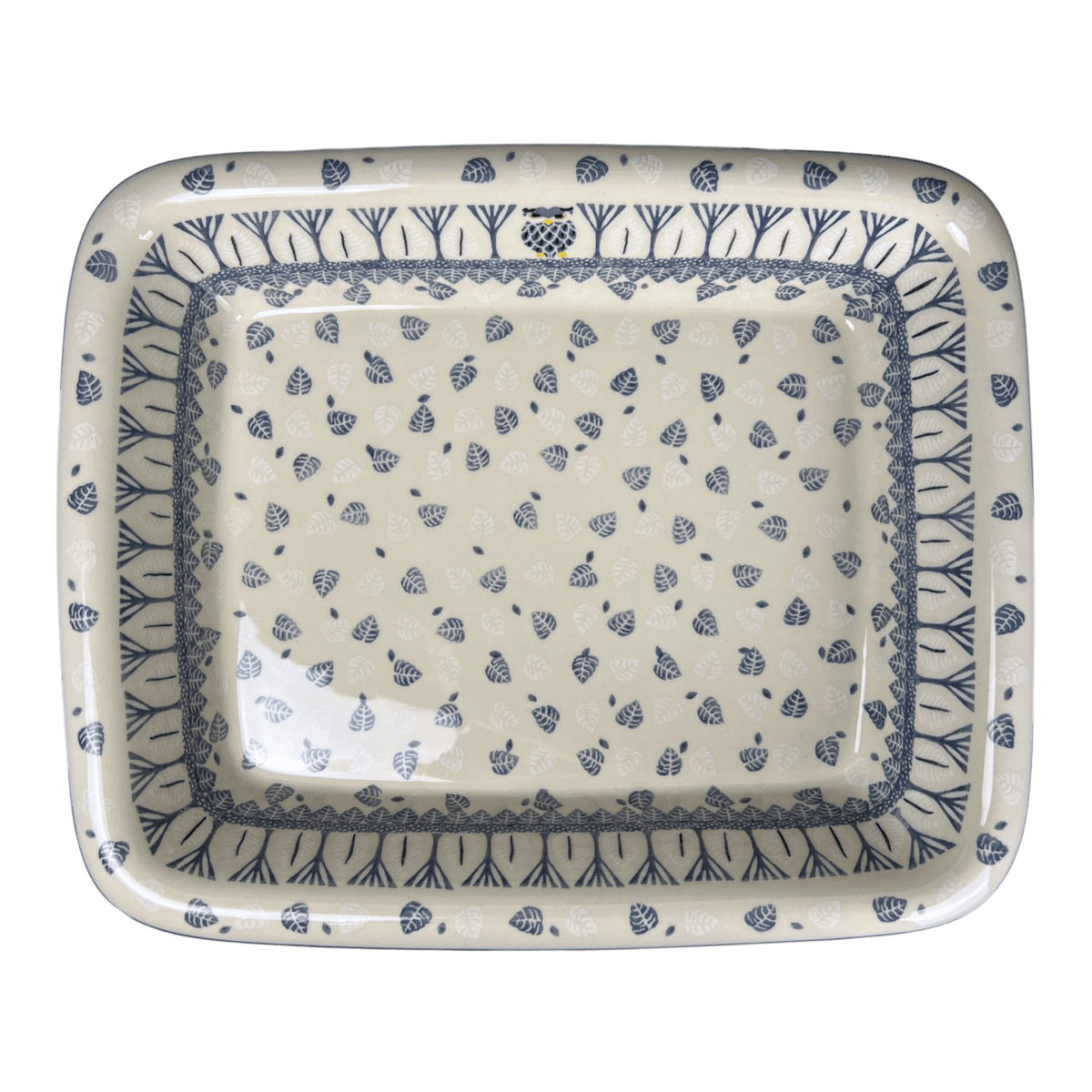 Baker, Rectangular, Edge, 14" x 11" in "Lone Owl" by Ceramika Artystyczna | A854-3326X