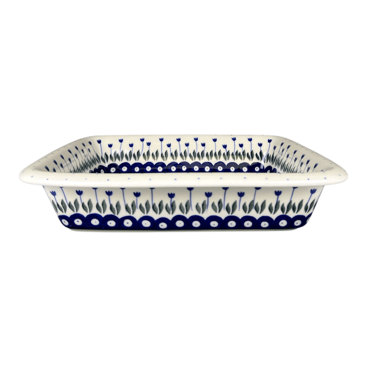 Baker, Rectangular, Edge, 14" x 11" in "Tulip Dot" by Ceramika Artystyczna | A854-377Z