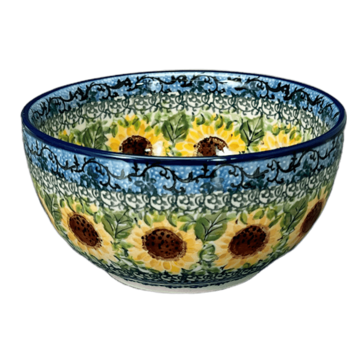 Bowl, Round, Deep, 5.5" in "Sunflowers" by Ceramika Artystyczna | A986-U4739