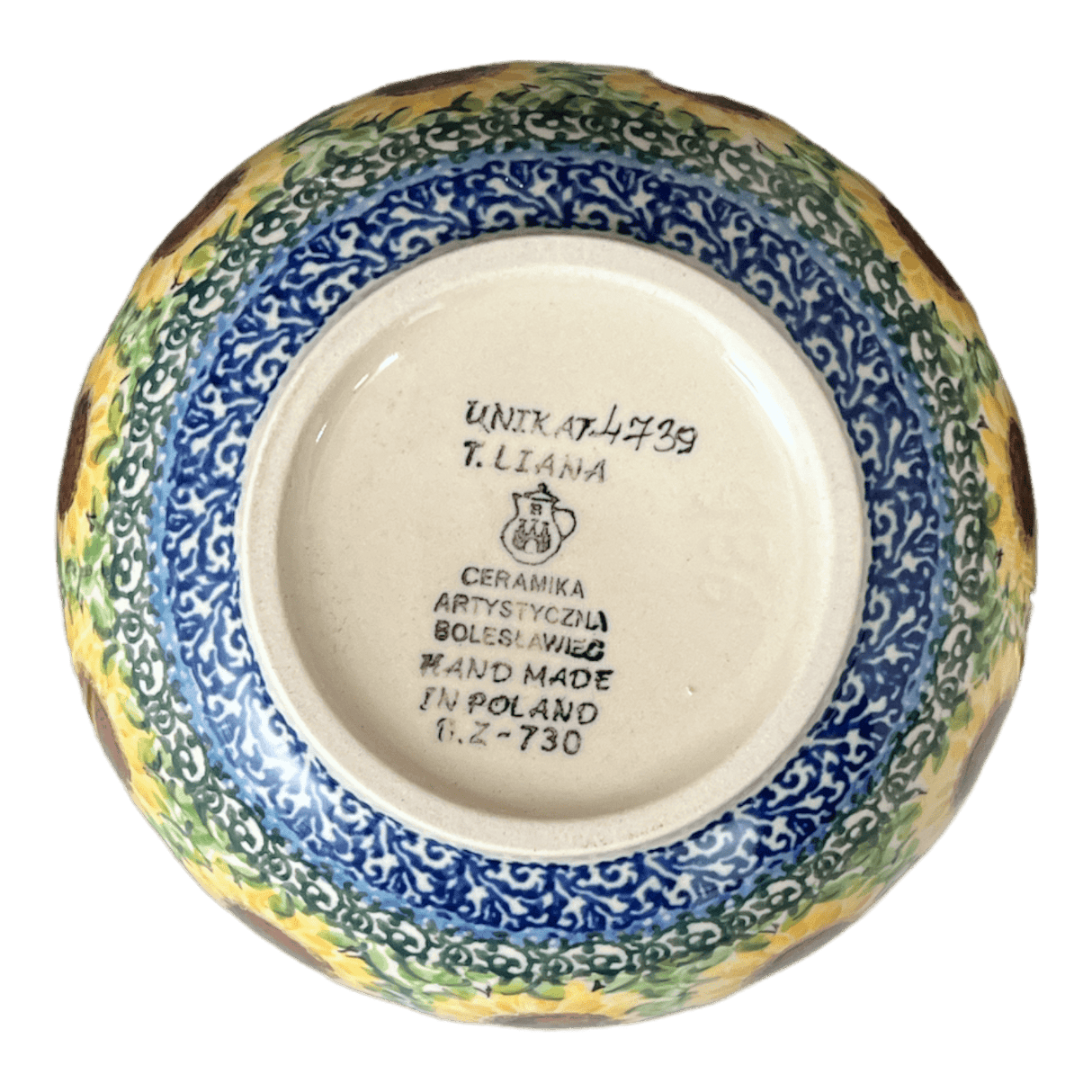 Bowl, Round, Deep, 5.5" in "Sunflowers" by Ceramika Artystyczna | A986-U4739