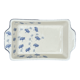 Polish Pottery 13" x 8" Rectangular Casserole W/ Handles (In the Wind) | AA59-2788X Additional Image at PolishPotteryOutlet.com