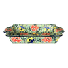 Polish Pottery CA 13" x 8" Rectangular Casserole W/ Handles (Tropical Love) | AA59-U4705 at PolishPotteryOutlet.com