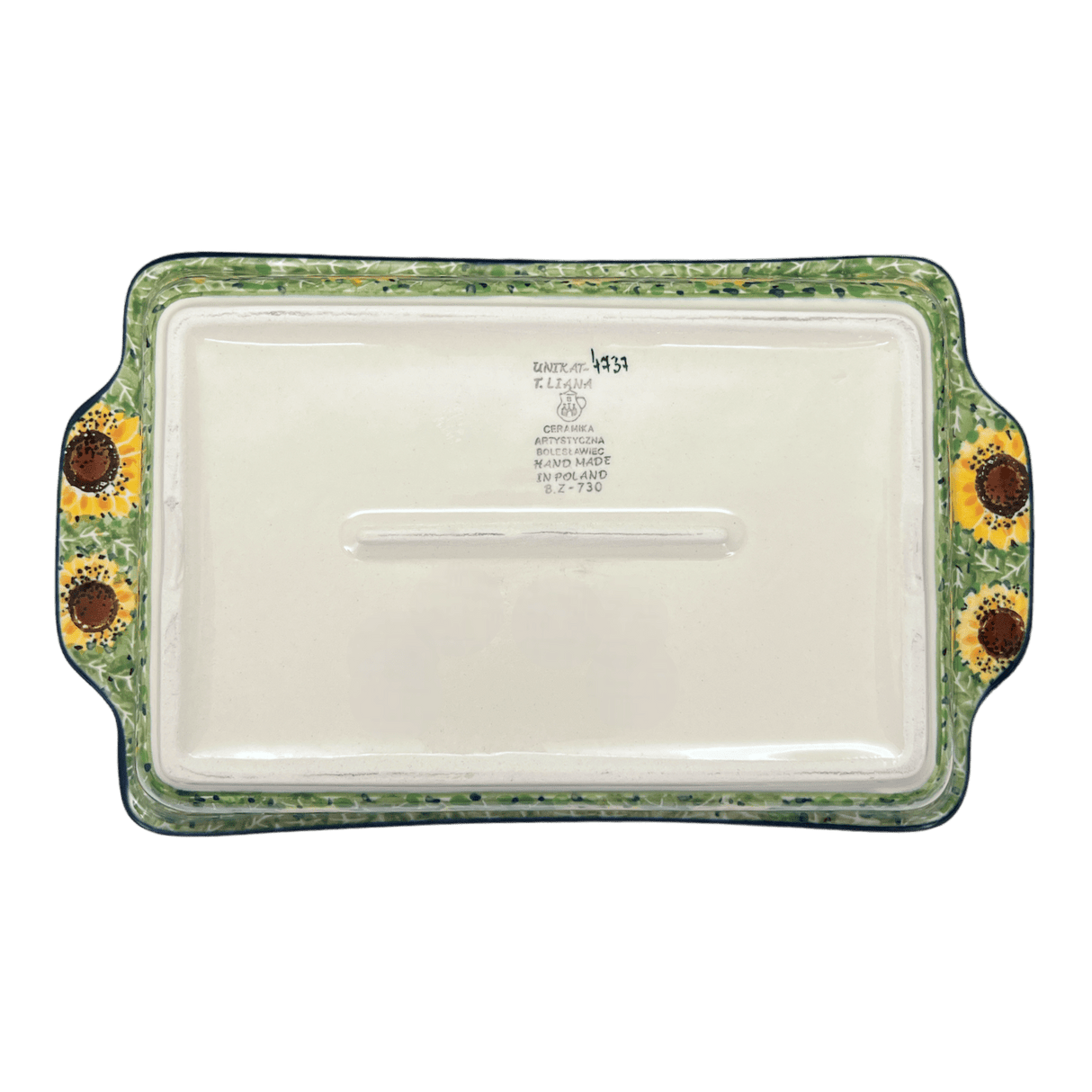 Casserole, Rectangular, Handles, 13" x 8" in "Sunflower Field" by Ceramika Artystyczna | AA59-U4737