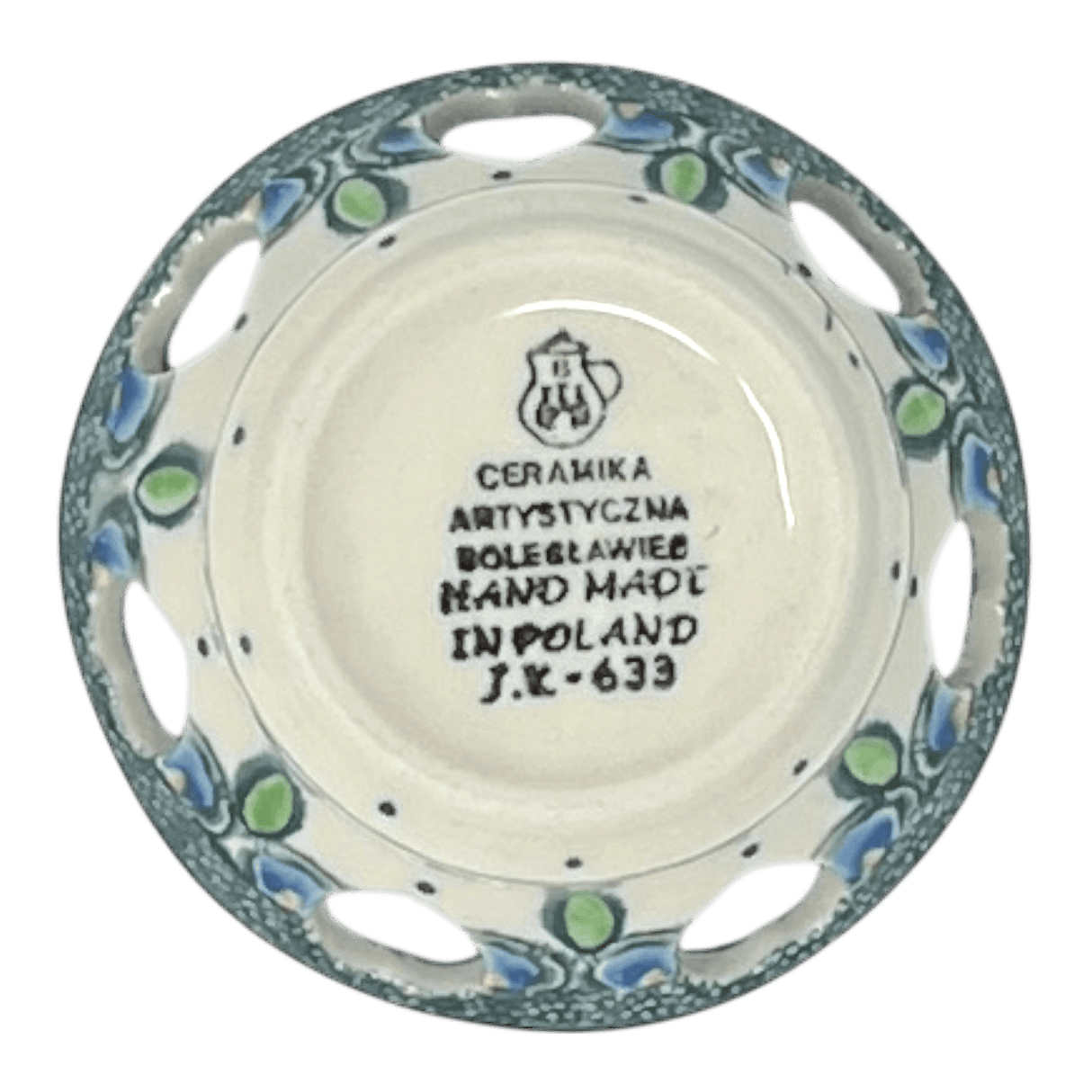 Candle Holder, Votive, 2" in "Peacock Plume" by Ceramika Artystyczna | AA90-2218X