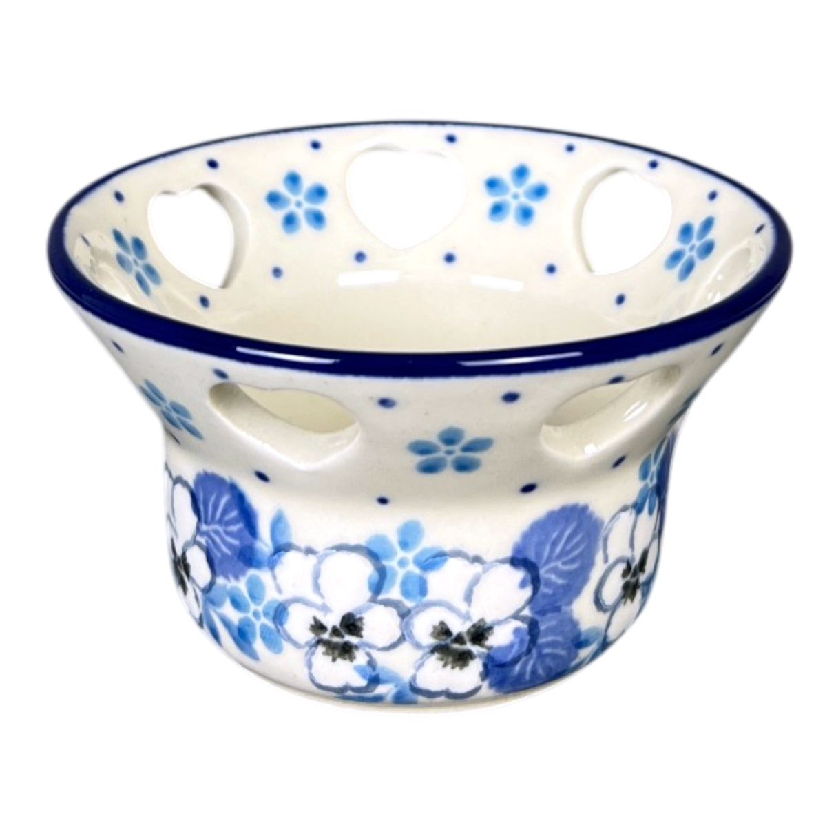 Candle Holder, Votive, 2" in "Pansy Blues" by Ceramika Artystyczna | AA90-2346X