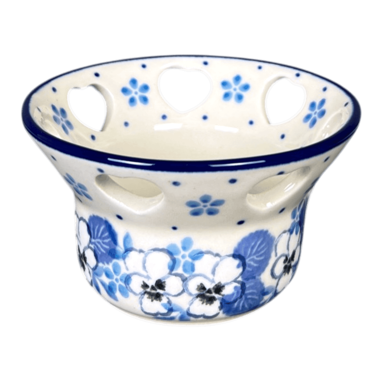 Candle Holder, Votive, 2" in "Pansy Blues" by Ceramika Artystyczna | AA90-2346X