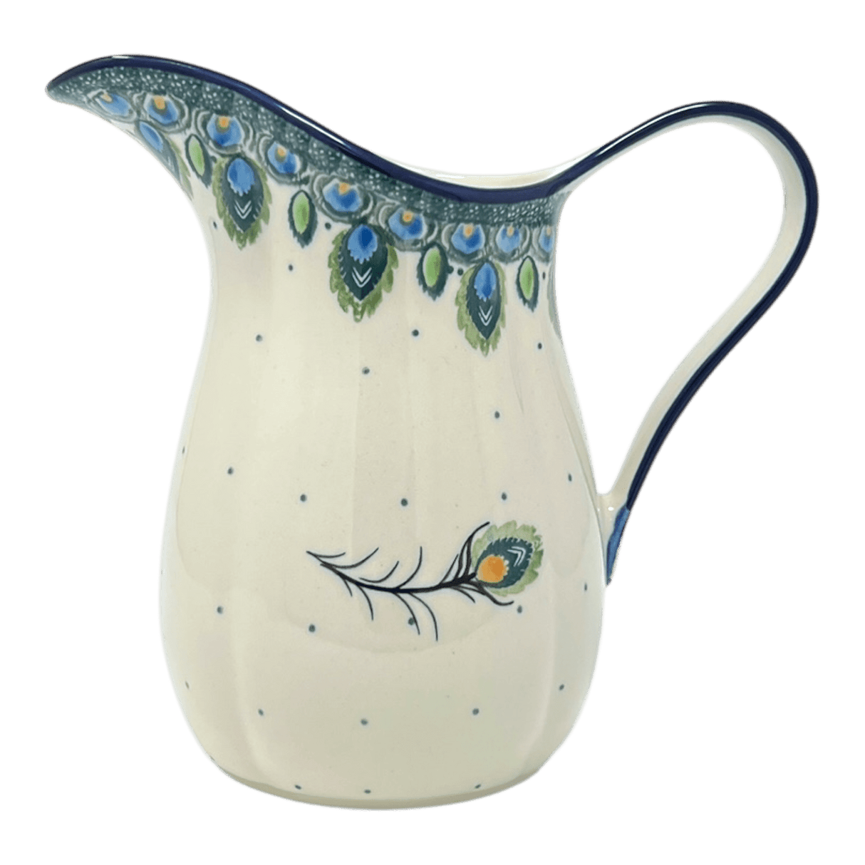 Pitcher, Fancy, Small 30 oz. in "Peacock Plume" by Ceramika Artystyczna | AB36-2218X