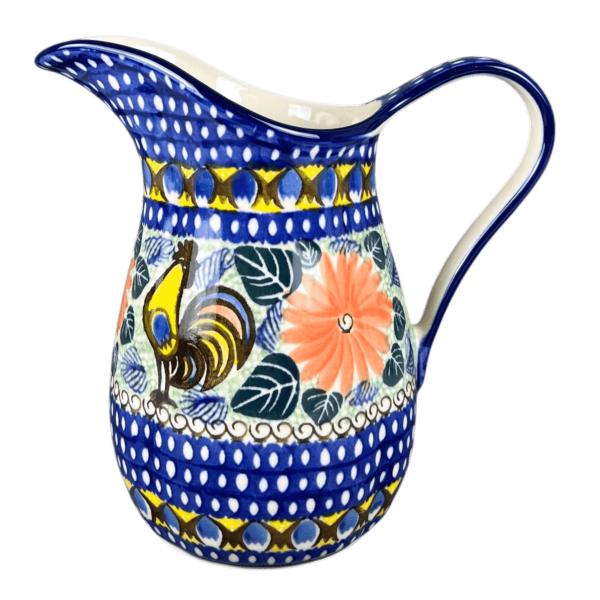 Pitcher, Fancy, Small 30 oz. in "Regal Roosters" by Ceramika Artystyczna | AB36-U2617