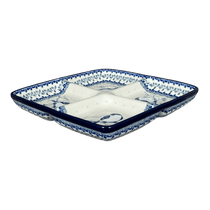 Divided Square Dish (Bullfinch on Blue) | AB40-U4830