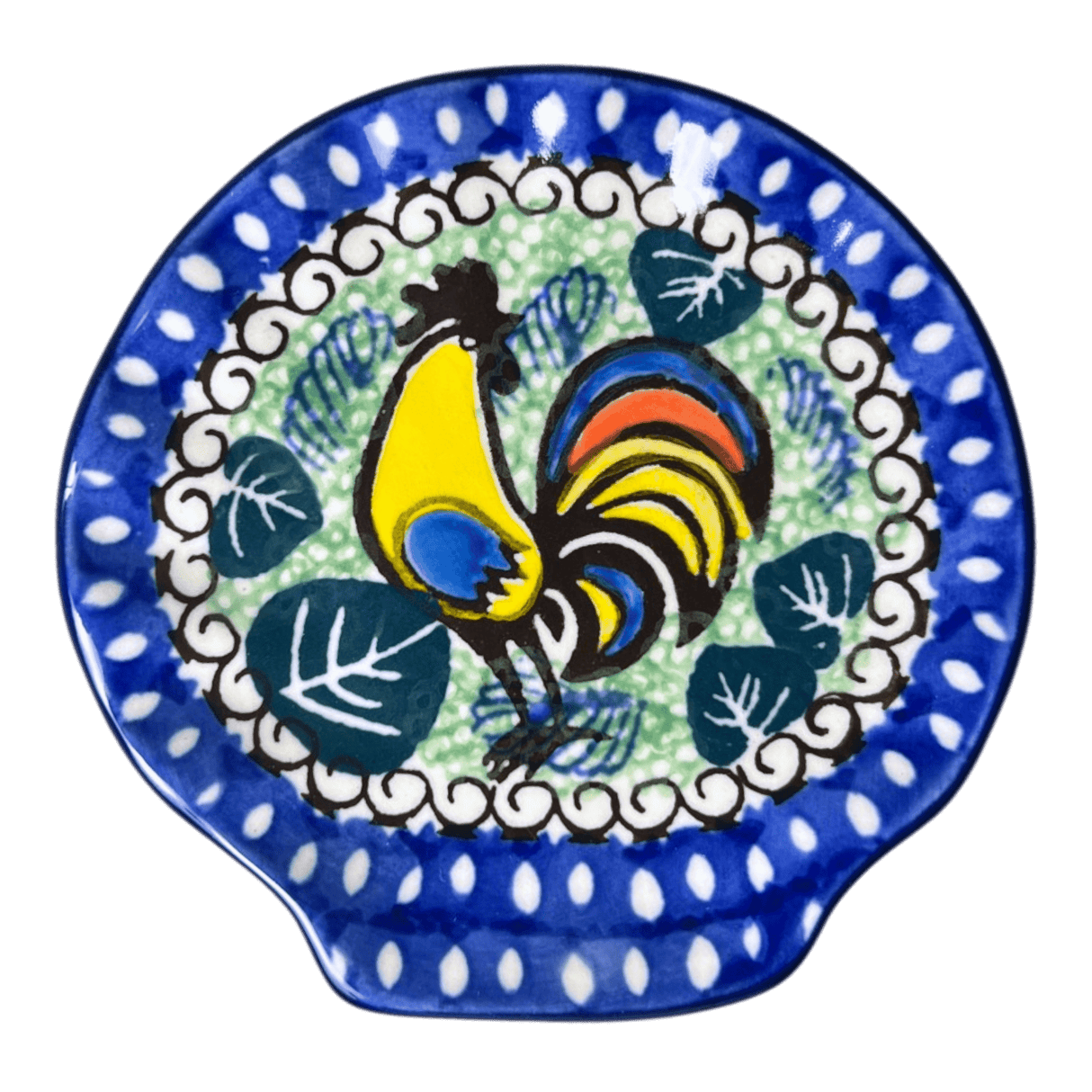 Saucer, Shell, 4" in "Regal Roosters" by Ceramika Artystyczna | AB48-U2617