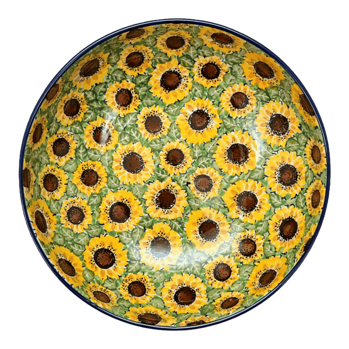 Bowl, Round, Serving, 10.5" in "Sunflower Field" by Ceramika Artystyczna | AC36-U4737