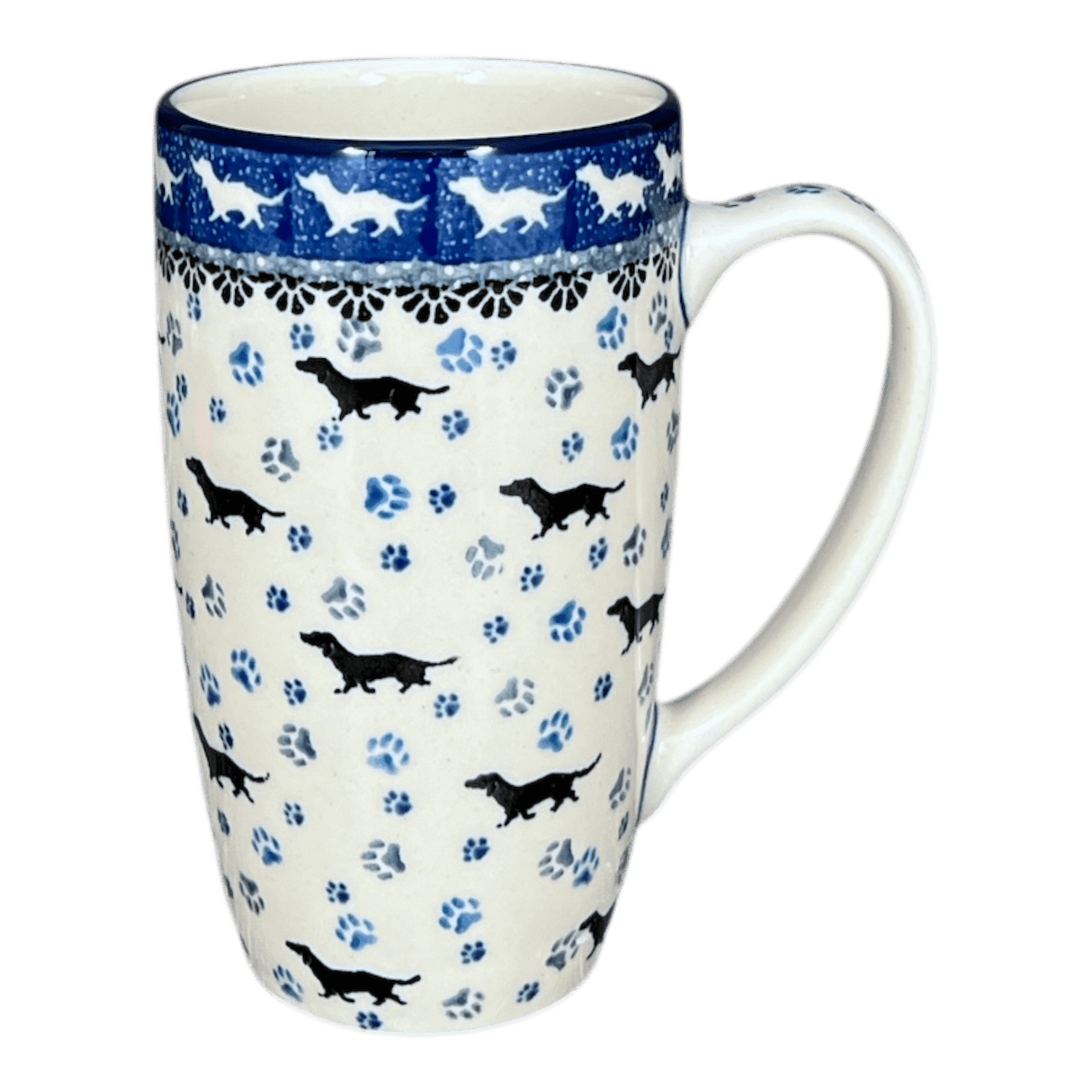 Tall Mug, 14 oz in "Wiener Dog Delight" by Ceramika Artystyczna | AC52-2151X