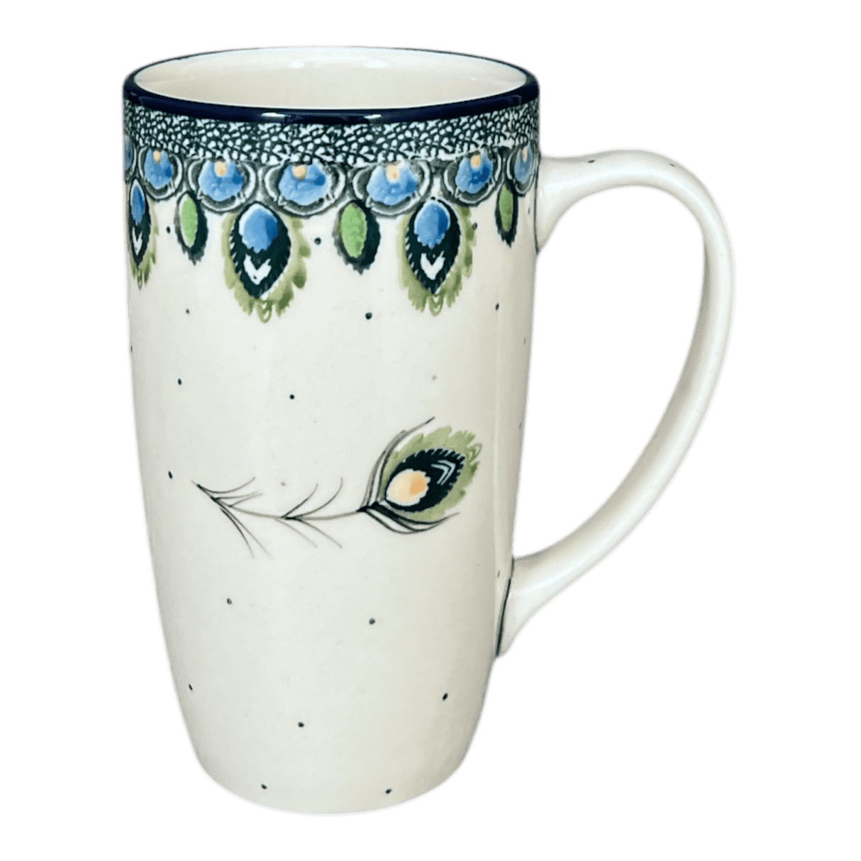 Tall Mug, 14 oz in "Peacock Plume" by Ceramika Artystyczna | AC52-2218X