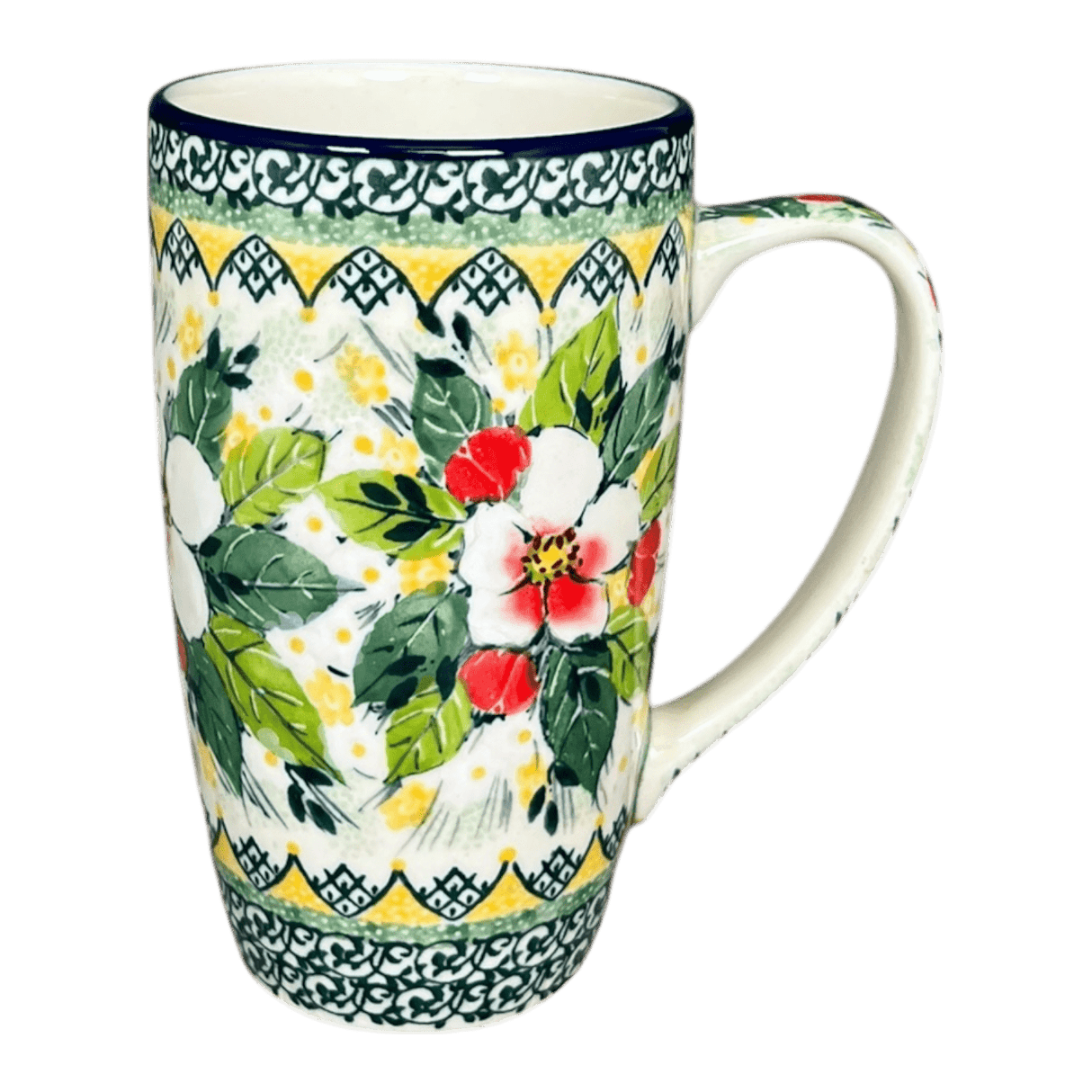 Tall Mug, 14 oz in "Camellias" by Ceramika Artystyczna | AC52-U4812