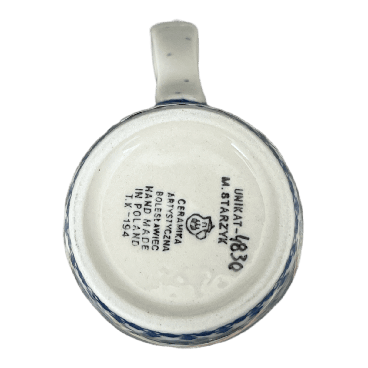 Tall Mug, 14 oz in "Bullfinch on Blue" by Ceramika Artystyczna | AC52-U4830