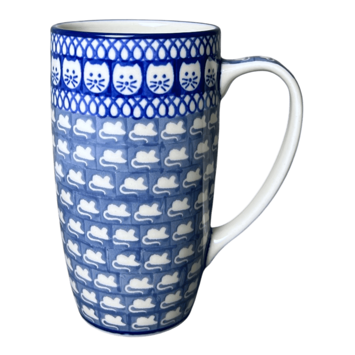 Tall Mug, 14 oz in "Cat & Mouse" by Ceramika Artystyczna | AC52-U9967