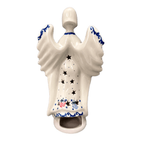 A picture of a Polish Pottery CA 9" Tall Angel Luminary  (Mixed Berries) | AC68-1449X as shown at PolishPotteryOutlet.com/products/9-tall-angel-luminary-mixed-berries-ac68-1449x