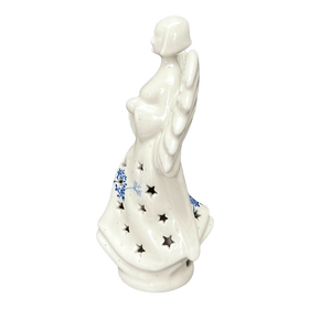 Polish Pottery CA 9" Tall Angel Luminary  (In the Wind) | AC68-2788X Additional Image at PolishPotteryOutlet.com