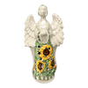 Polish Pottery 9" Tall Angel Luminary  (Sunflower Field) | AC68-U4737 at PolishPotteryOutlet.com