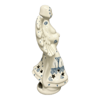 A picture of a Polish Pottery CA 9" Tall Angel Luminary  (Lone Owl) | AC68-U4872 as shown at PolishPotteryOutlet.com/products/9-tall-angel-luminary-lone-owl-ac68-u4872