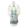 Polish Pottery 9" Tall Angel Luminary  (Mediterranean Waves) | AC68-U72 at PolishPotteryOutlet.com