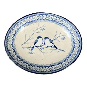 Polish Pottery CA 10.25" Oval Dish (Bullfinch on Blue) | AC93-U4830 Additional Image at PolishPotteryOutlet.com