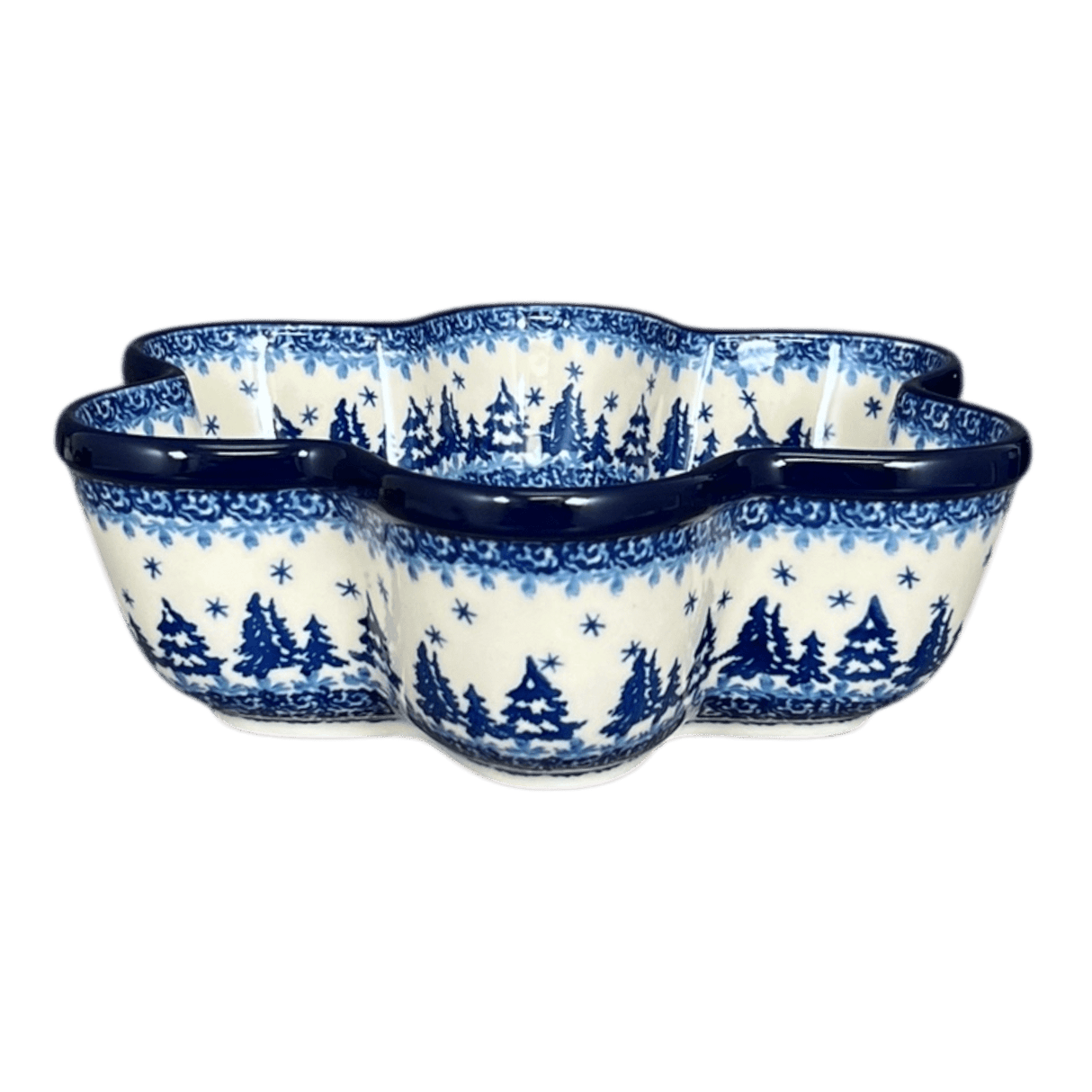 Baker, Flower-Shaped, 9.25" in "Winter Skies" by Ceramika Artystyczna | AD20-2826X