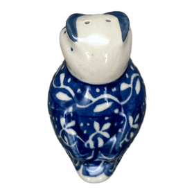 Polish Pottery 2.25" Individual Owl Shaker (Wavy Blues) | AD91-905X Additional Image at PolishPotteryOutlet.com