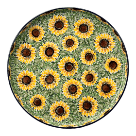 Polish Pottery Round Tray (Sunflower Fields) | AE93-U4737 Additional Image at PolishPotteryOutlet.com