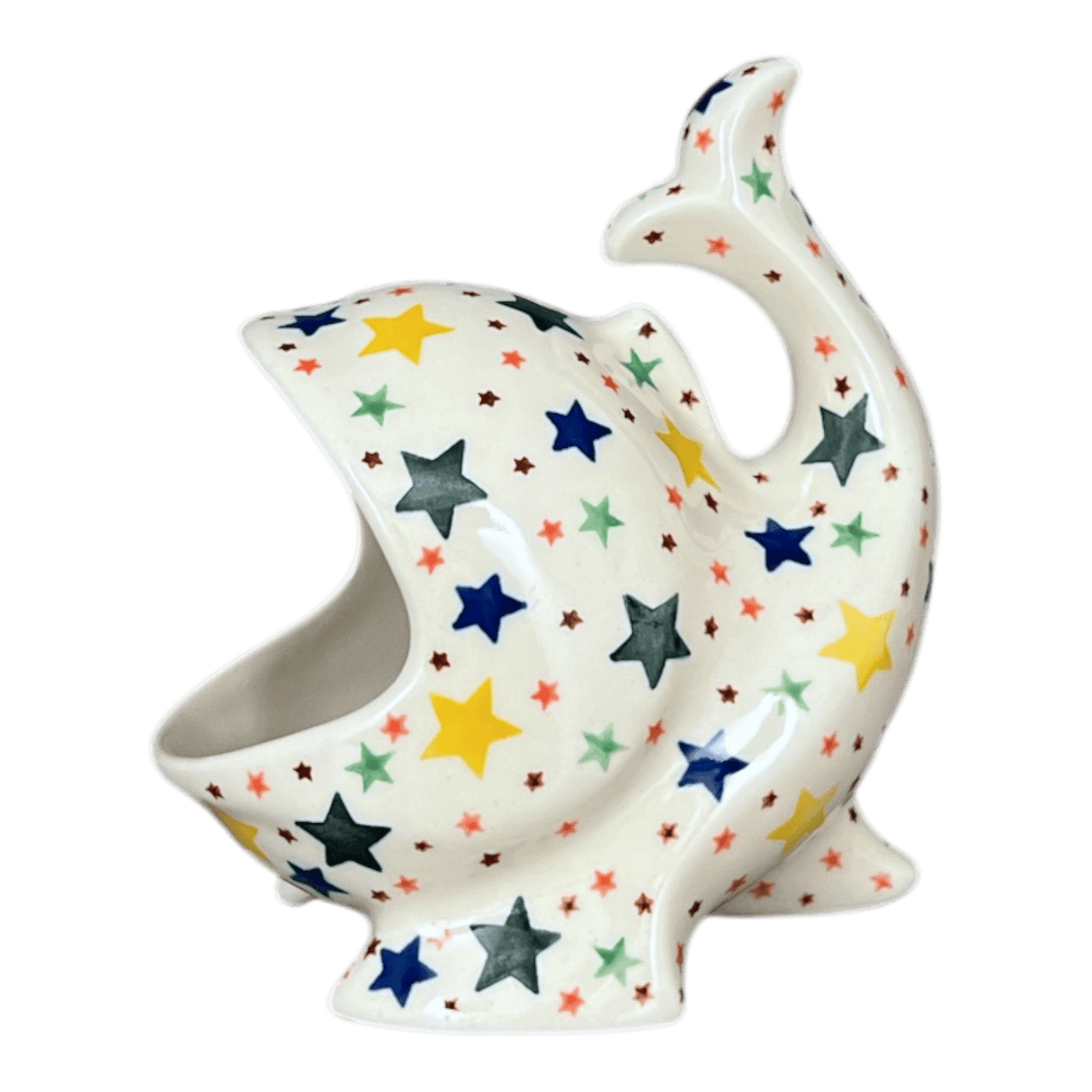 Caddy/Scrubby Holder, Fish Shaped, 6.75" in "Star Shower" by Ceramika Artystyczna | AF28-359X
