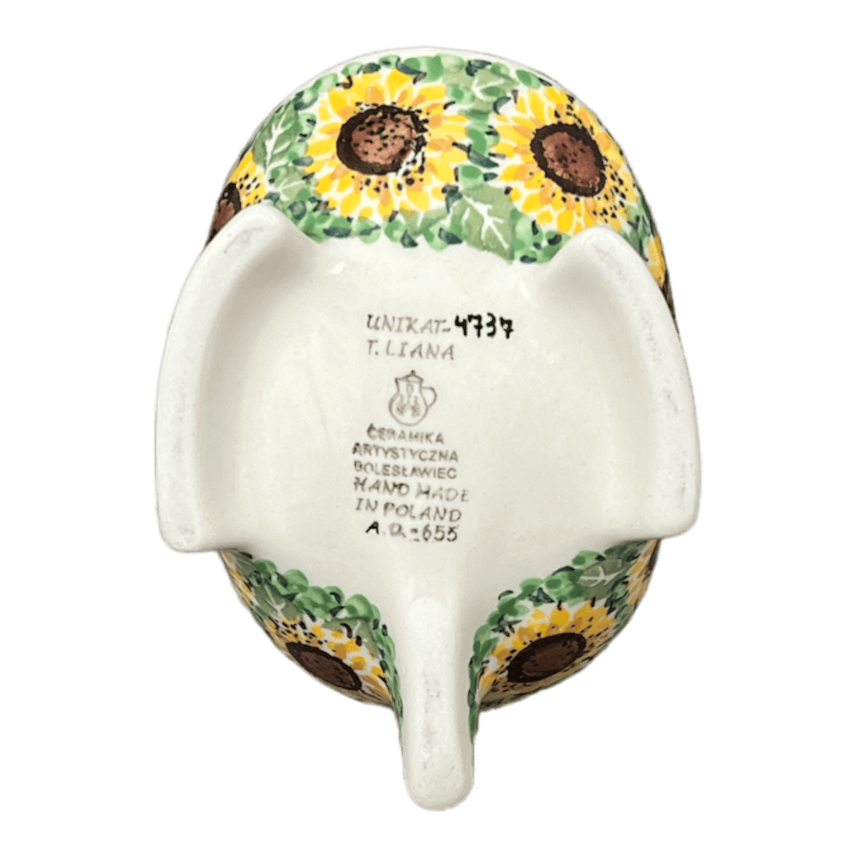 Caddy/Scrubby Holder, Fish Shaped, 6.75" in "Sunflower Field" by Ceramika Artystyczna | AF28-U4737