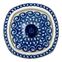 A picture of a Polish Pottery CA 4" Sugar Bowl (Starry Sea) | AF38-454C as shown at PolishPotteryOutlet.com/products/4-sugar-bowl-starry-sea-af38-454c