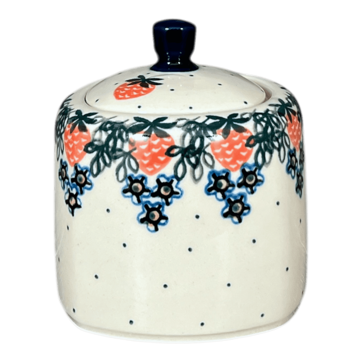 Bowl, Square, Sugar Bowl, 4" in "Strawberry Patch" by Ceramika Artystyczna | AF38-721X