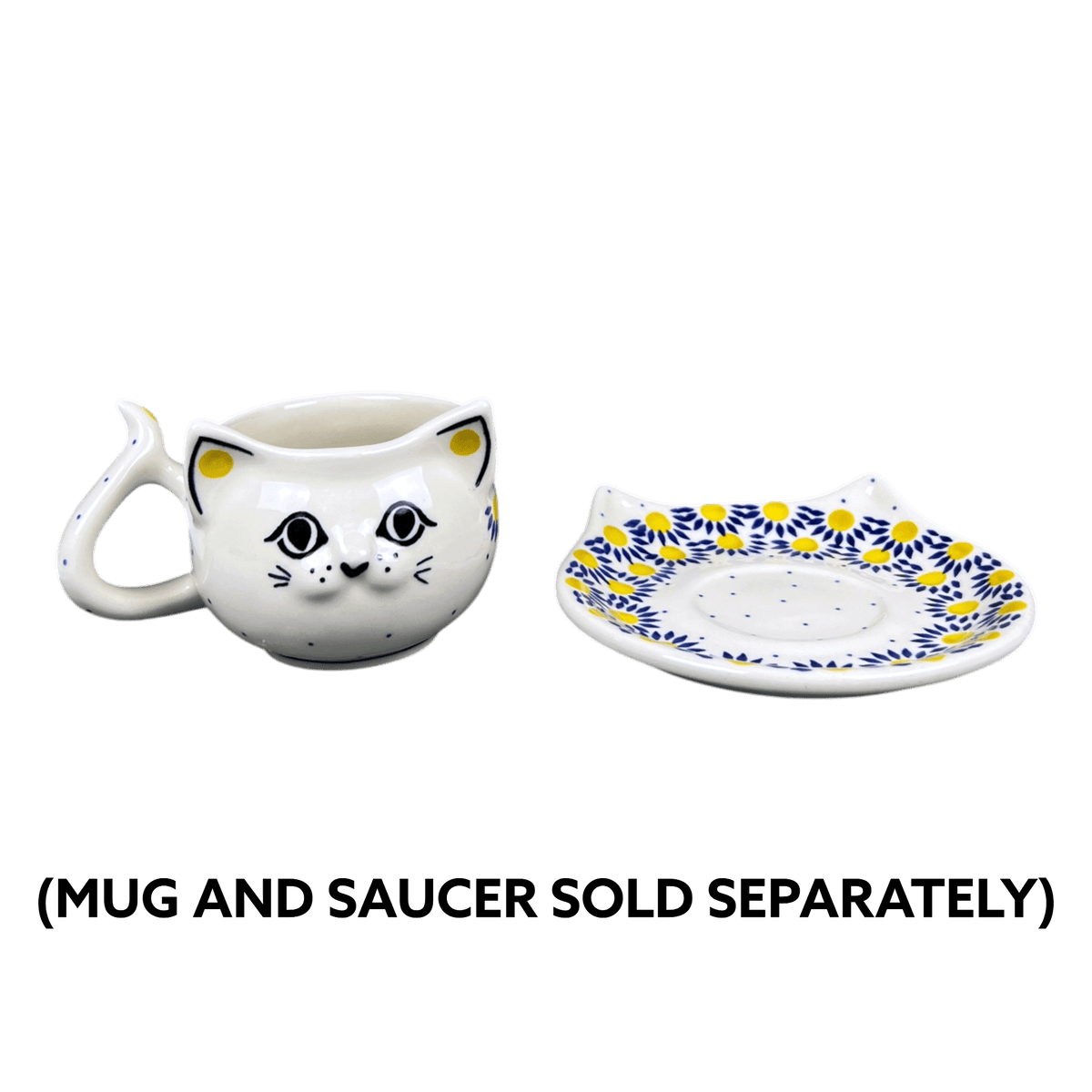 Mug, Cat Shaped, 10 oz in "Sunny Circle" by Ceramika Artystyczna | AH14-0215