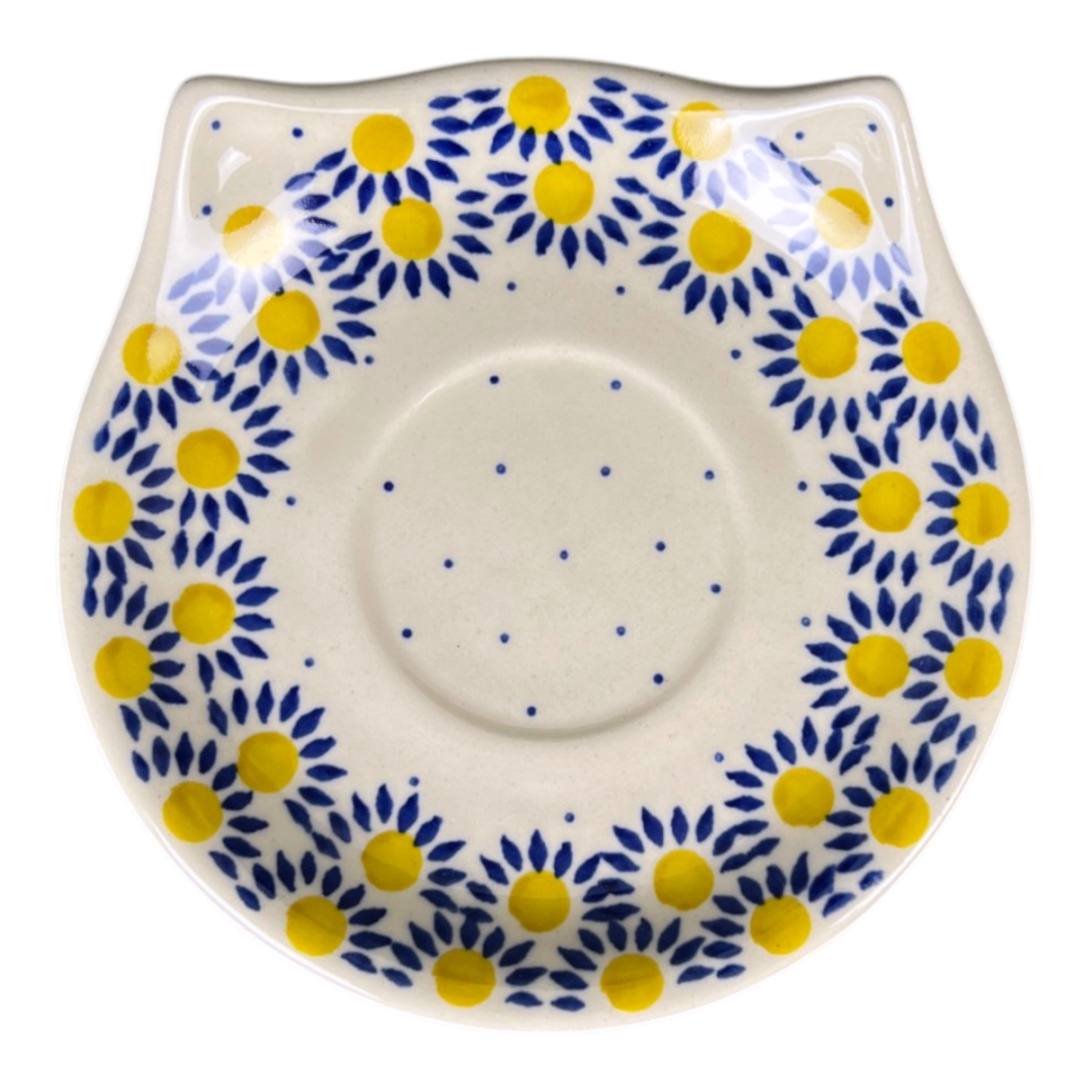 Cat Shaped Saucer, 5.75" in "Sunny Circle" by Ceramika Artystyczna | AH15-0215