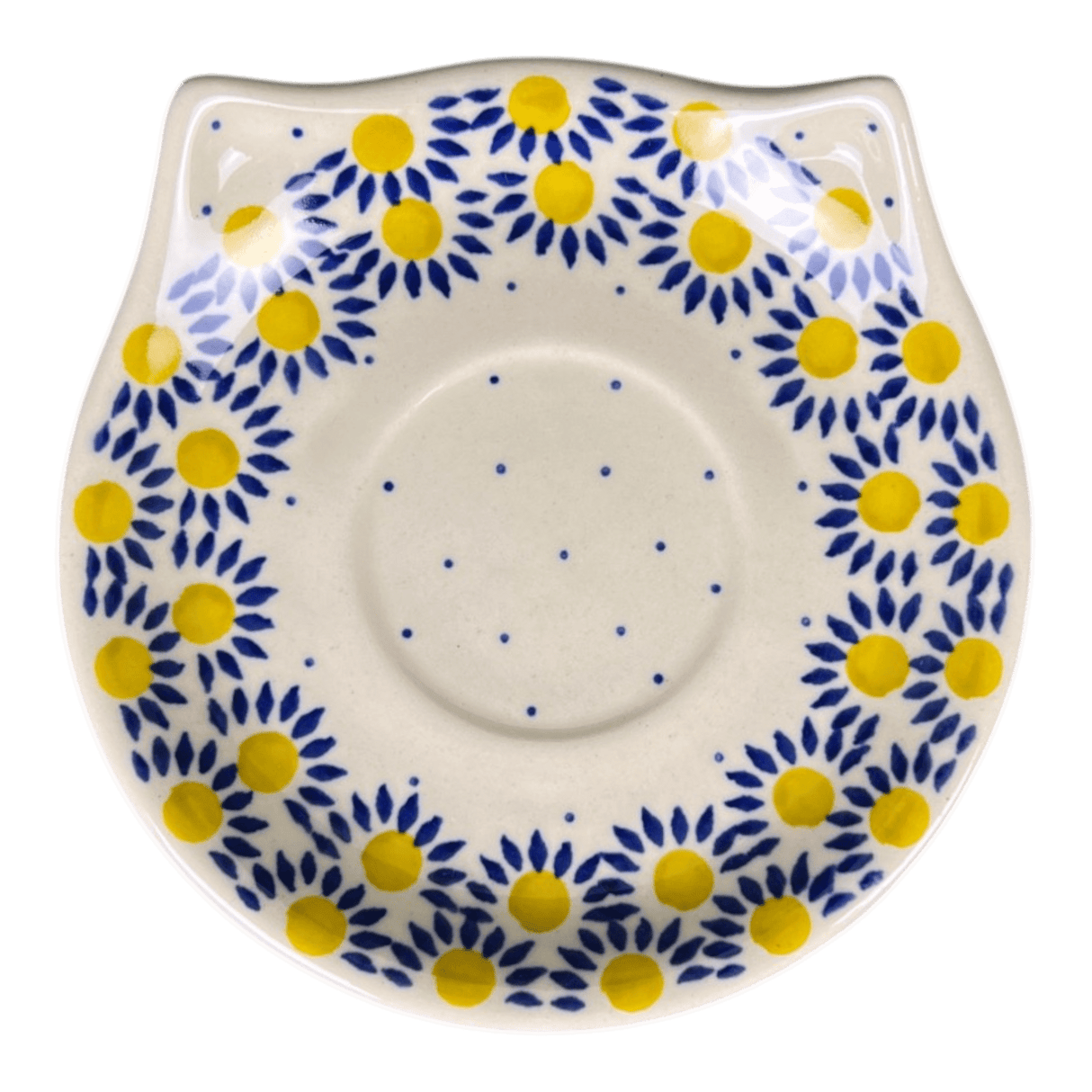 Cat Shaped Saucer, 5.75" in "Sunny Circle" by Ceramika Artystyczna | AH15-0215
