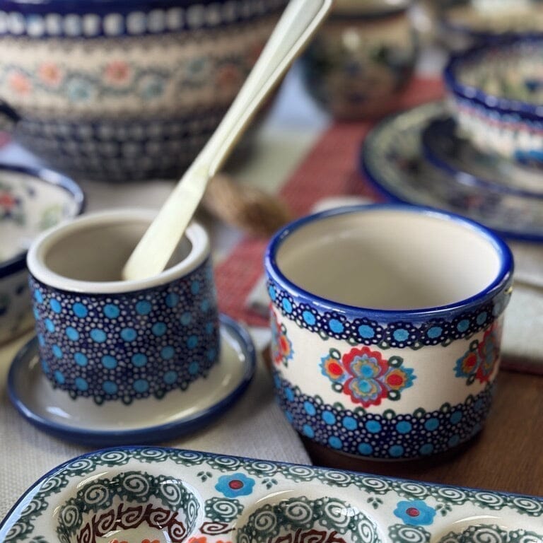 Butter Crock, 3.25" x 4.25" in "Polish Bouquet" by Andy | NDA344-82