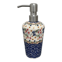 A picture of a Polish Pottery 7" Soap Dispenser (Wildflower Delight) | B009S-P273 as shown at PolishPotteryOutlet.com/products/7-liquid-soap-dispenser-wildflower-delight-b009s-p273