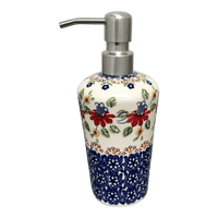 A picture of a Polish Pottery 7" Soap Dispenser (Mediterranean Blossoms) | B009S-P274 as shown at PolishPotteryOutlet.com/products/7-liquid-soap-dispenser-mediterranean-blossoms-b009s-p274