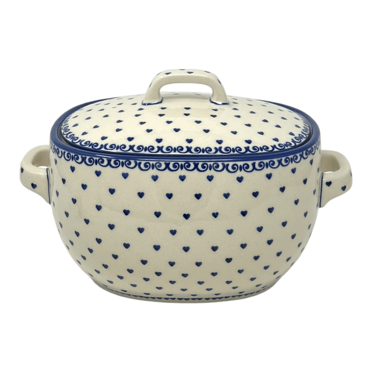 Pot, Stew Serving, Handles, 5" x 8" in "Heartfelt Blue" by Manufaktura | B021T-PS02