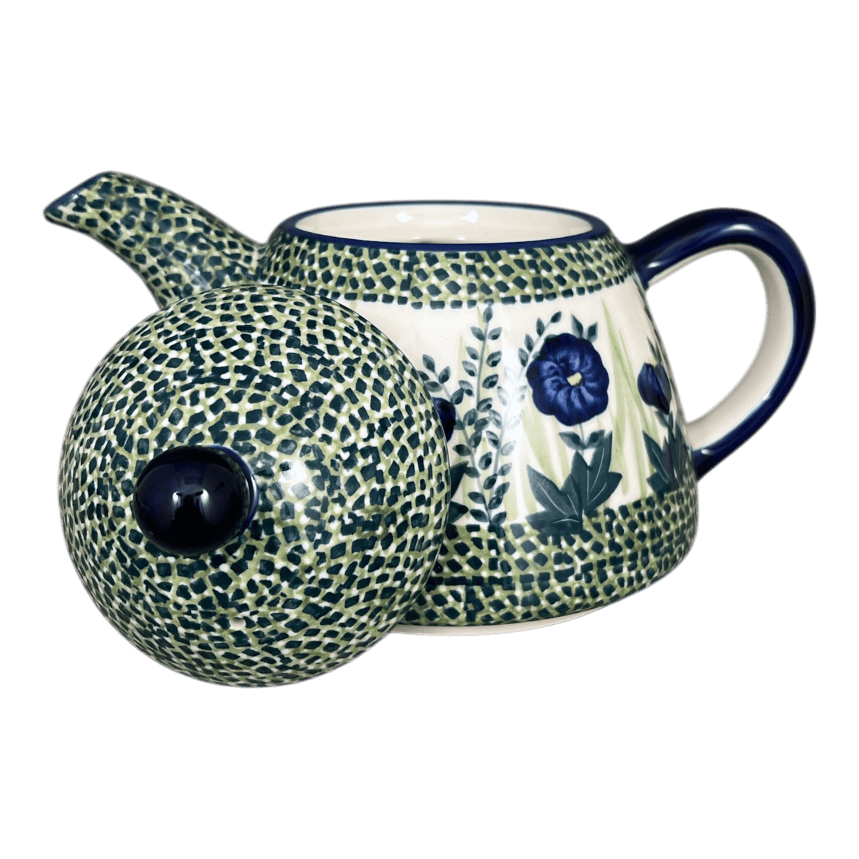 Teapot, 0.9 Liter in "Bouncing Blue Blossoms" by Manufaktura | C005U-IM03
