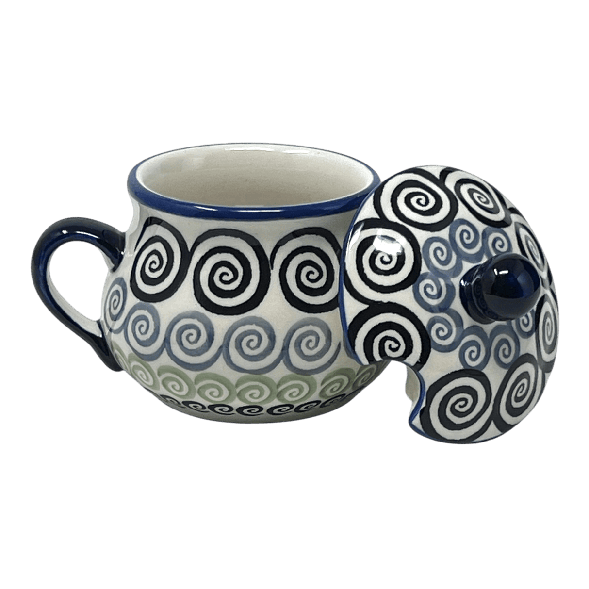 Bowl, Round, Sugar Bowl, 3.5" in "Hypnotic Whirlpool" by Manufaktura | C015M-CGZC