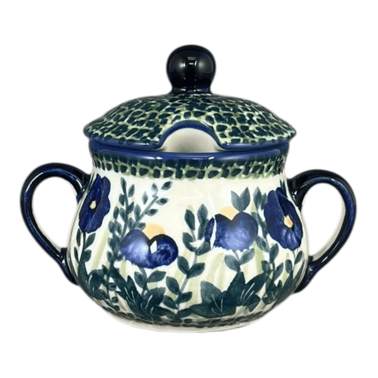 Bowl, Round, Sugar Bowl, 3.5" in "Bouncing Blue Blossoms" by Manufaktura | C015U-IM03