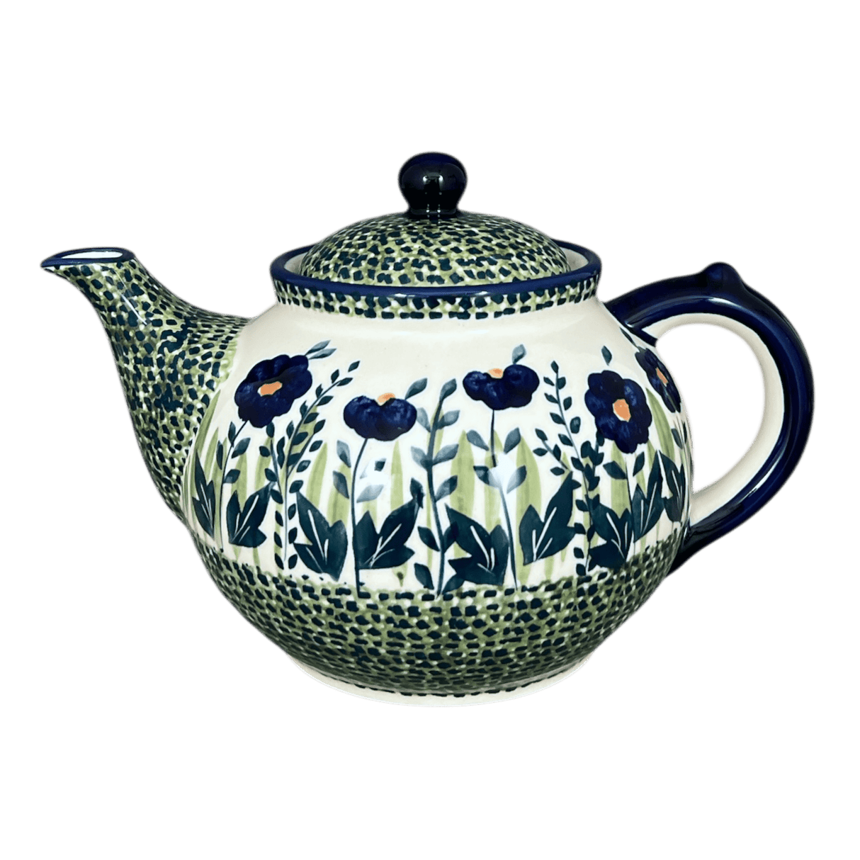 Teapot, 1.5 Liter in "Bouncing Blue Blossoms" by Manufaktura | C017U-IM03