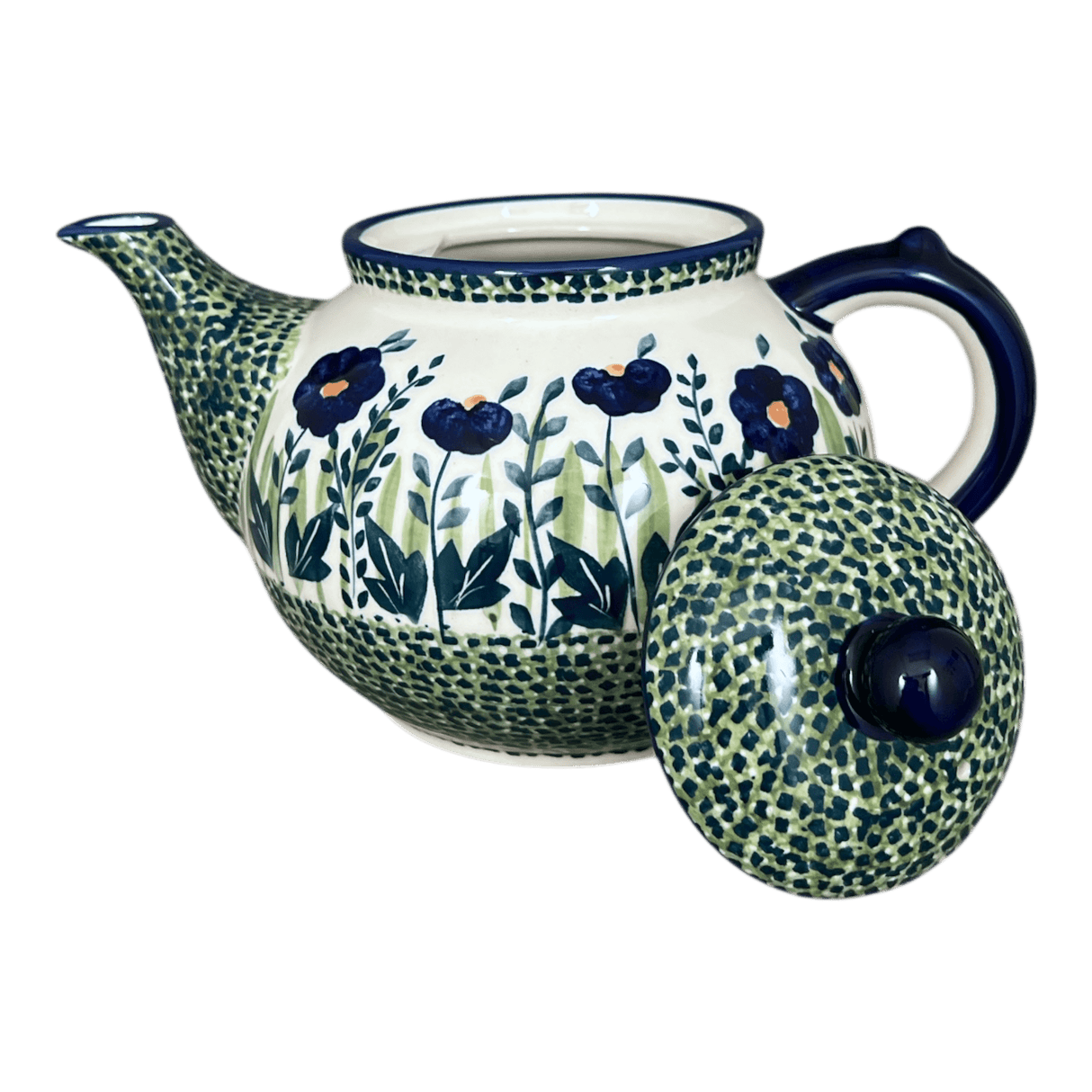 Teapot, 1.5 Liter in "Bouncing Blue Blossoms" by Manufaktura | C017U-IM03