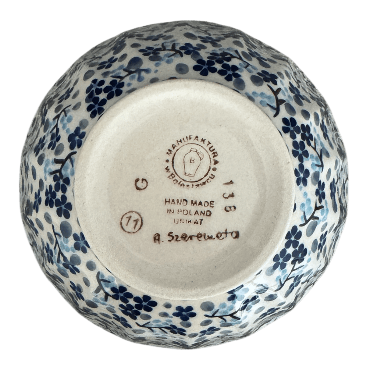 Bowl, Round, Fancy, 5.5" in "Scattered Blues" by Manufaktura | C018S-AS45