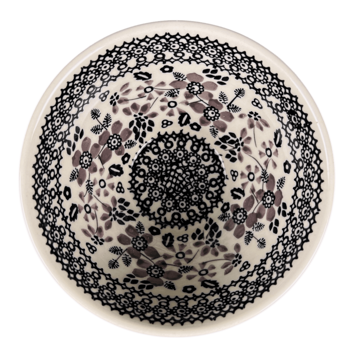 Bowl, Round, Fancy, 5.5" in "Duet in Black & Grey" by Manufaktura | C018S-DPSC