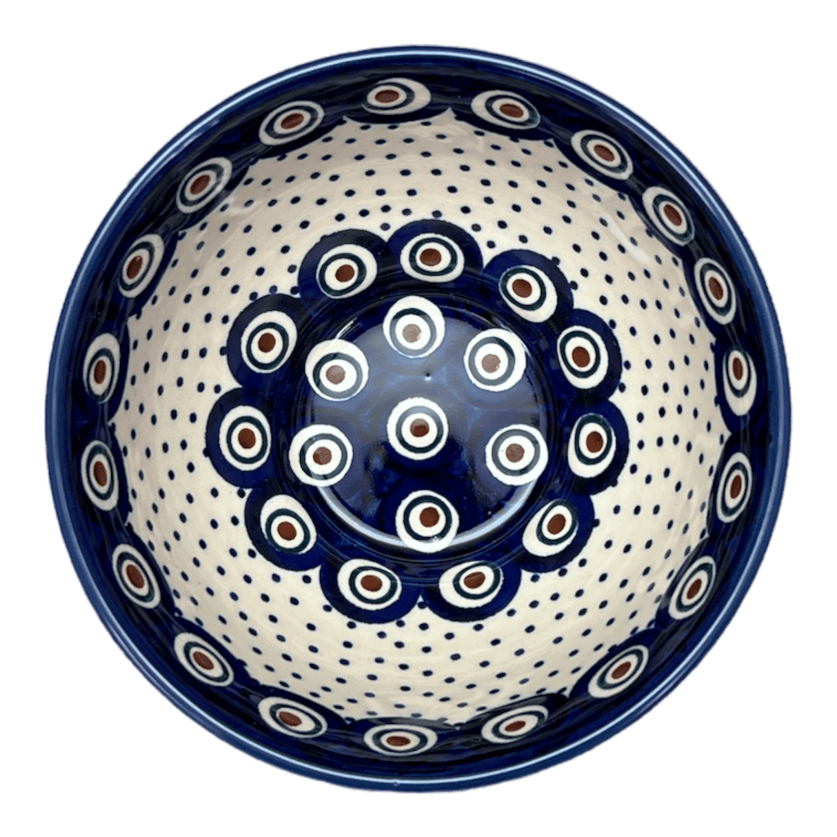 Bowl, Round, Fancy, 5.5" in "Peacock Dot" by Manufaktura | C018U-54K