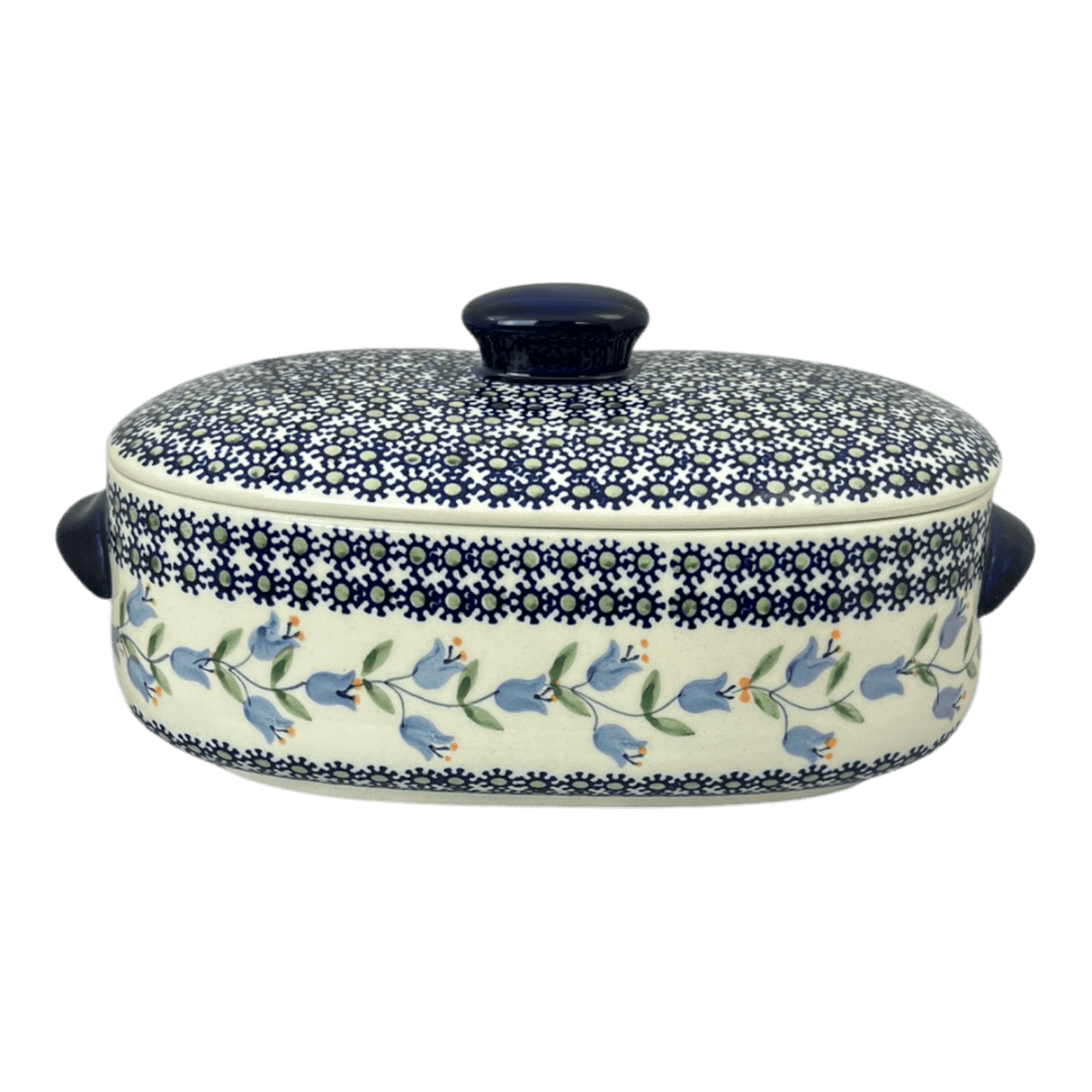 Baker, Oval, Lid, Handles, Small 11" x 5.5" in "Lily of the Valley" by Manufaktura | C021T-ASD